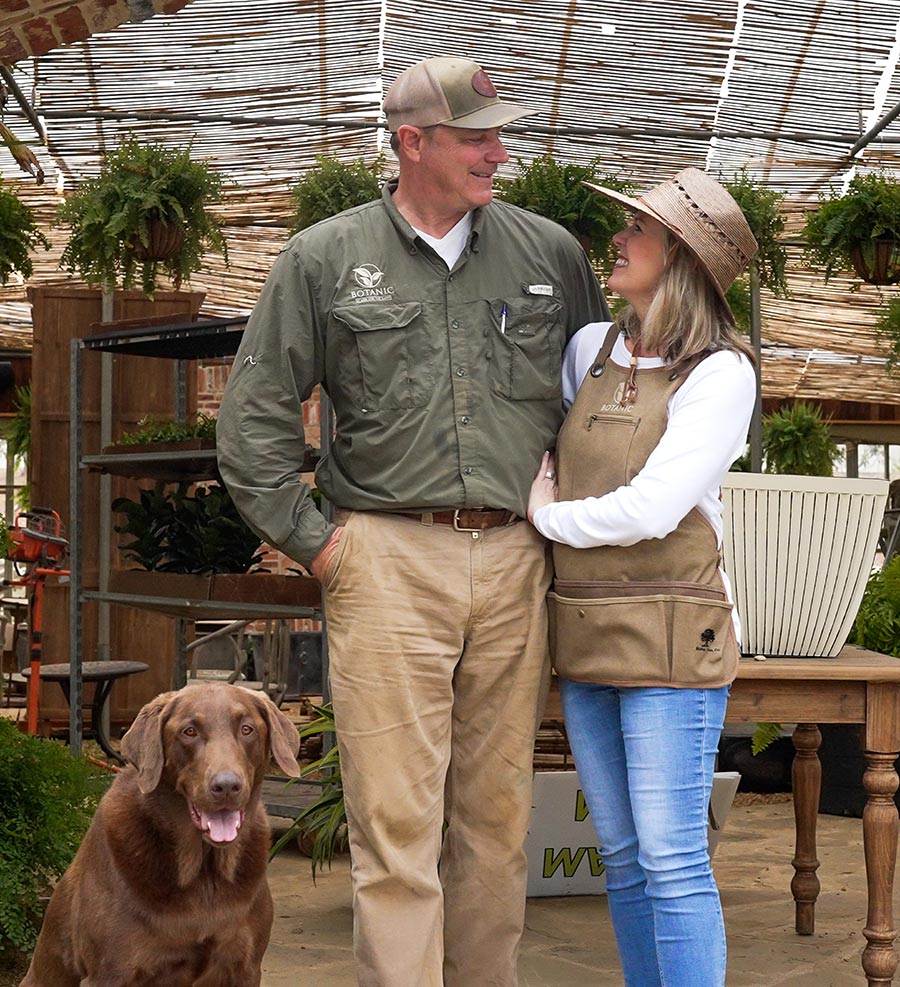 Stacy Brown with her husband and dog